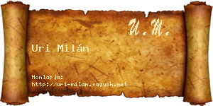 Uri Milán névjegykártya